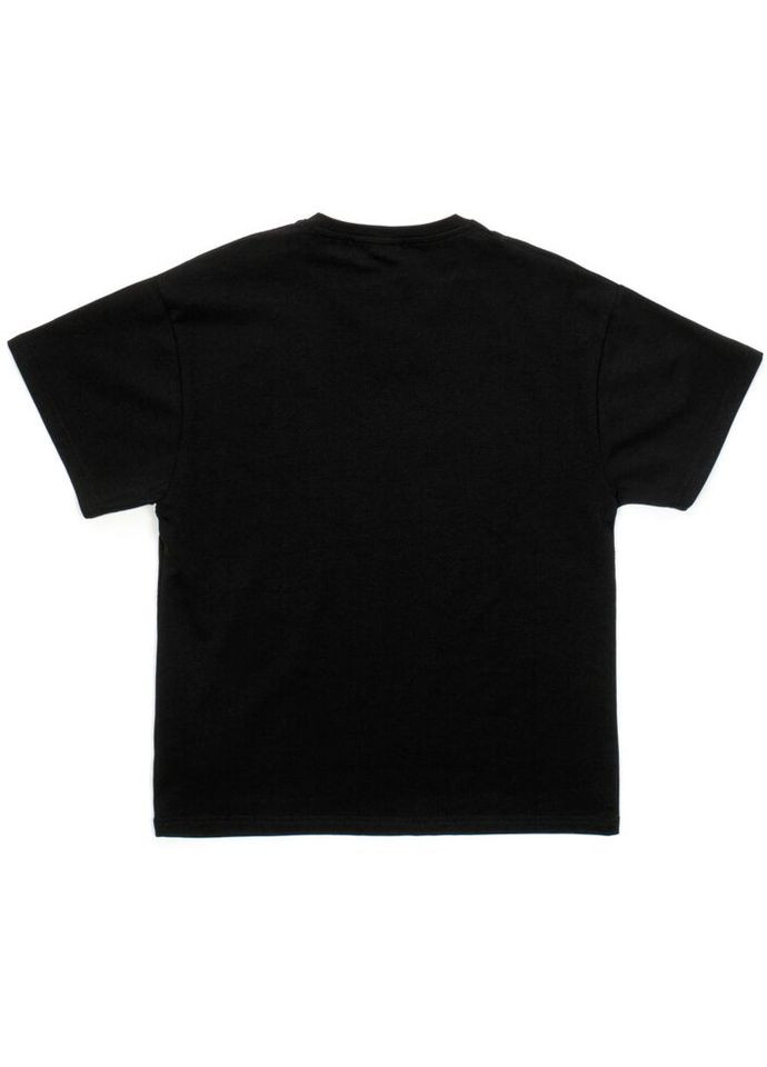Черная демисезонная футболка детская базовая (7145.03-128b-black) A-yugi