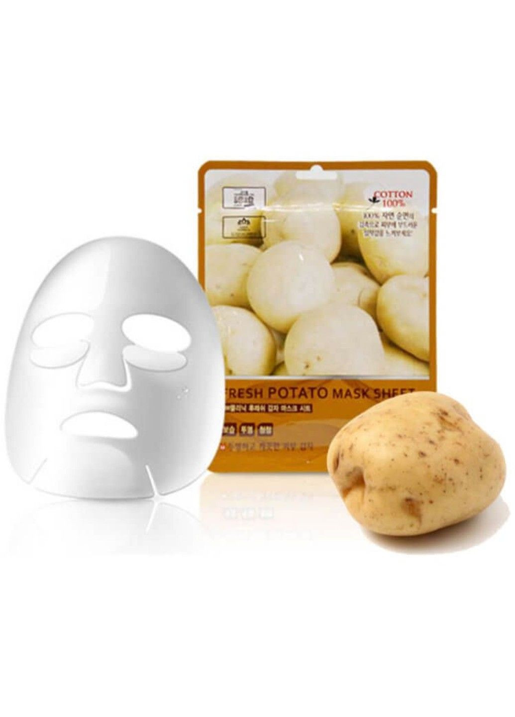 Маска для обличчя тканинна з екстрактом картоплі Fresh Potato Mask Sheet, 23 мл 3W Clinic (285813648)