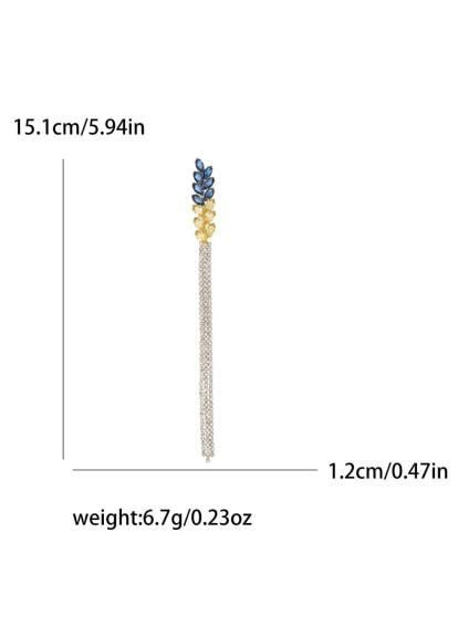 Брошка "Колосок пшениці" зі стразами No Brand (288581380)