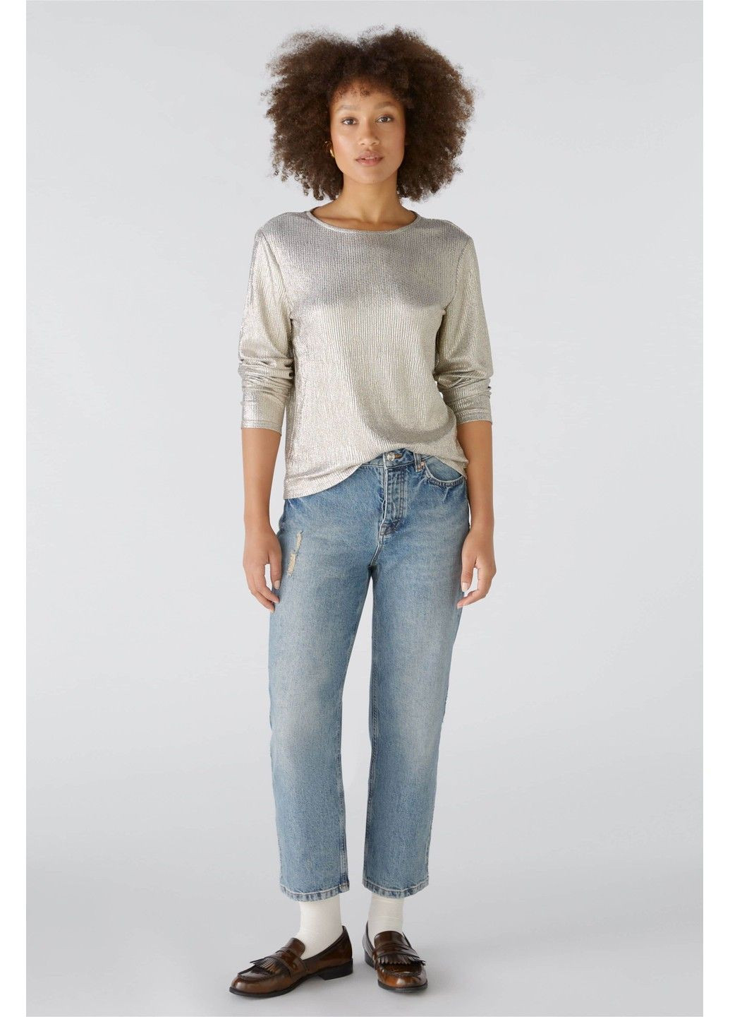 Жіночий лонгслів Срібний Oui - (322211176)