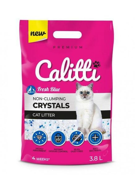 Наповнювач для котів силікагель Calitti CRYSTALS,3,8л Fresh blue Cristals (356568061)