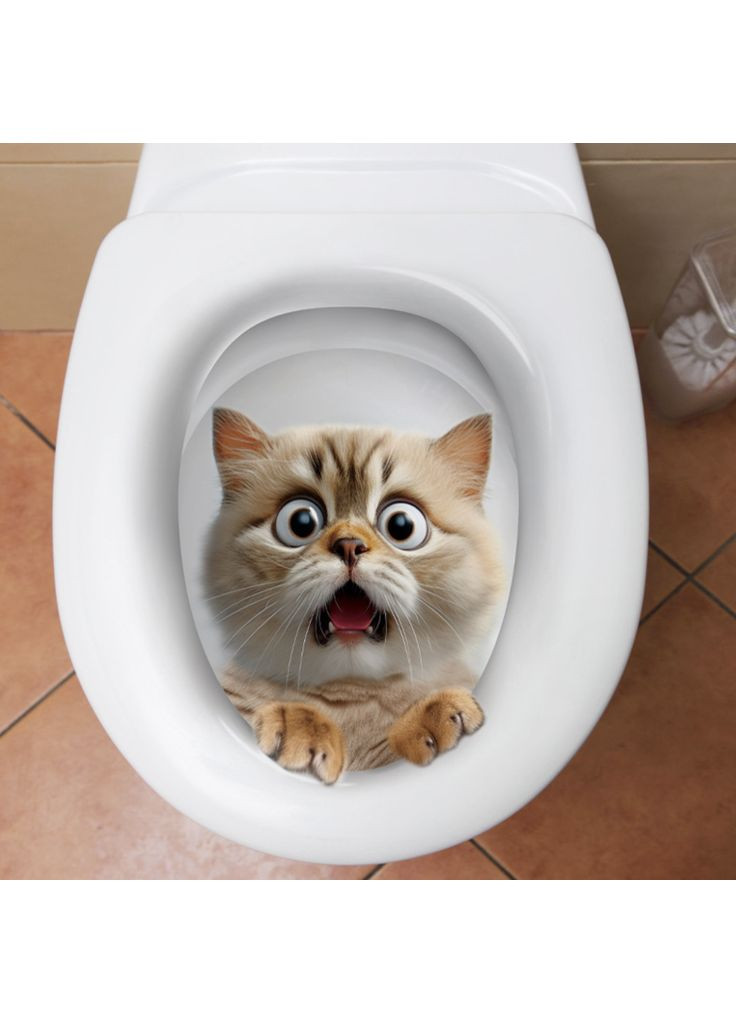 Наклейка 3D в туалет Котик KH-19 UKC (367959501)