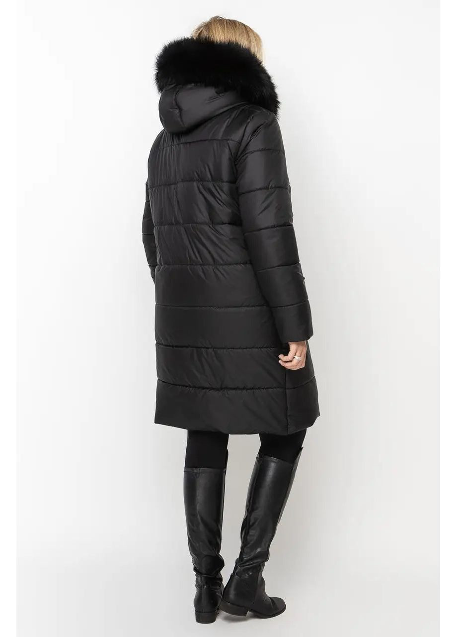 Черная зимняя женская куртка зимняя большого размера SK
