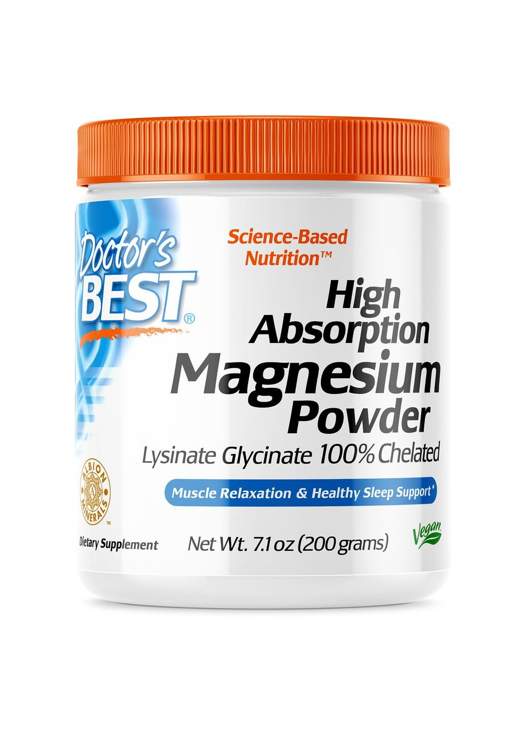 Магній хелат High Absorption Magnesium Powder 100% Chelated 100 mg 200 g Doctor's Best (282927214)