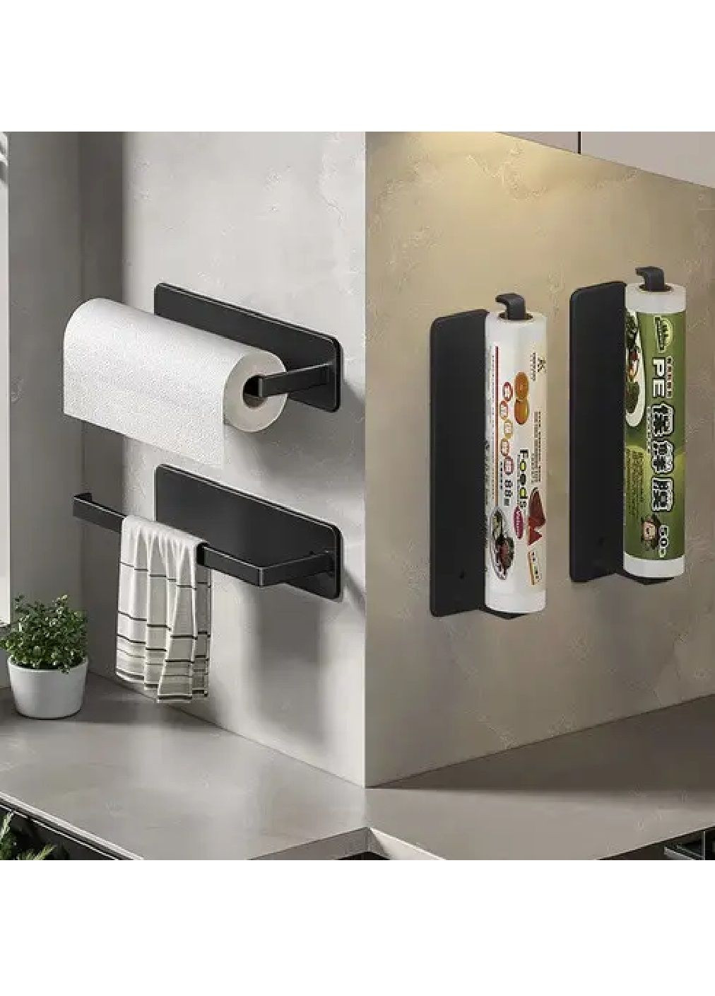 Настенный держатель для бумажных полотенец на кухню в ванную углеродистая сталь лофт 25х7х4,8 см (479237-Prob) Черный Unbranded (316427044)