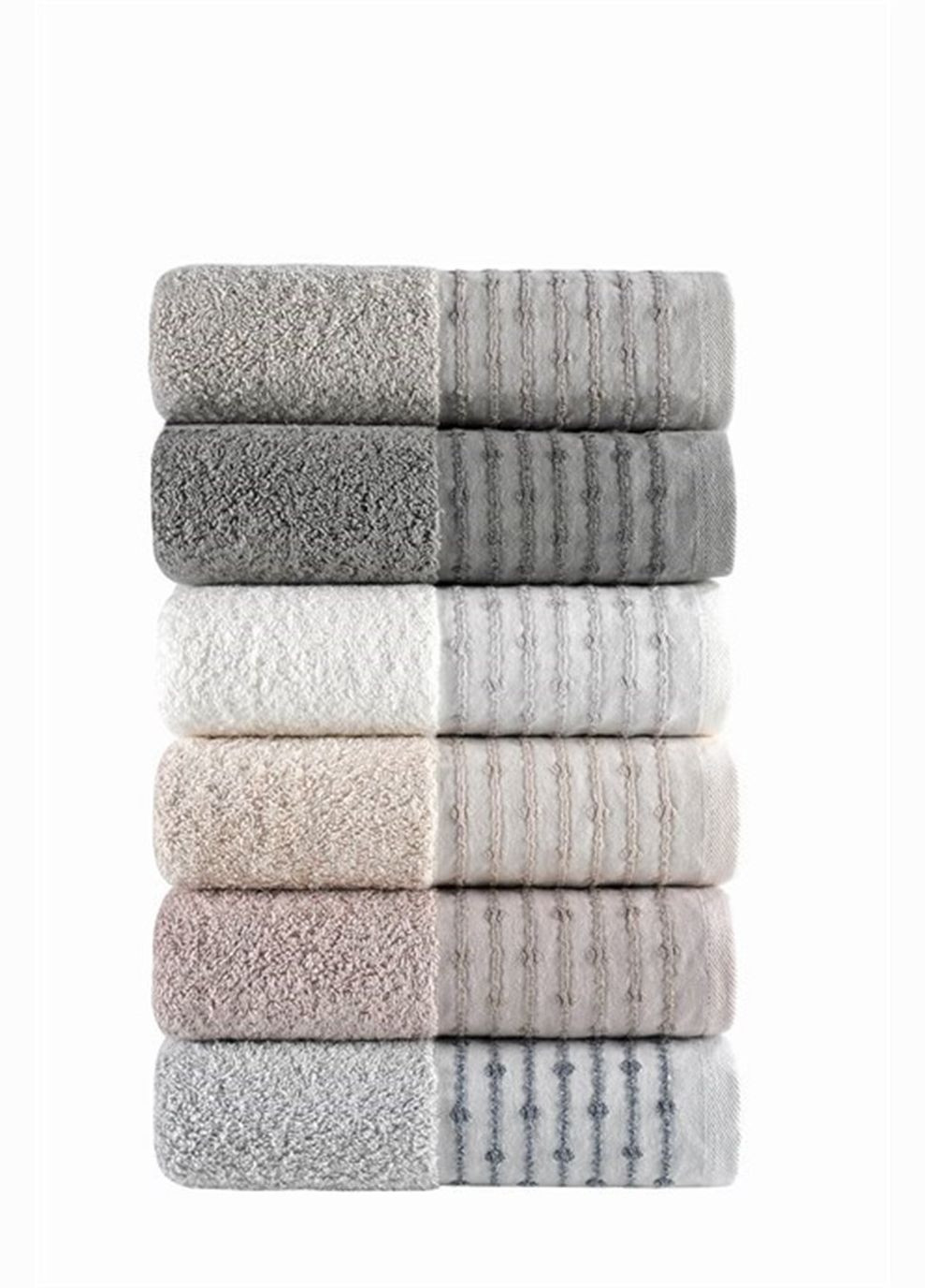 Набор полотенец 50х90 см Lona, лицевые 6 шт. Pupilla комбинированный