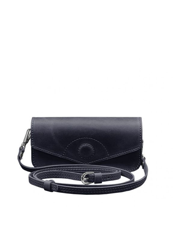 Шкіряна сумка через плече жіноча футляр для окулярів (міні сумка через плече жіноча) синій Crazy horse BlankNote (302008220)