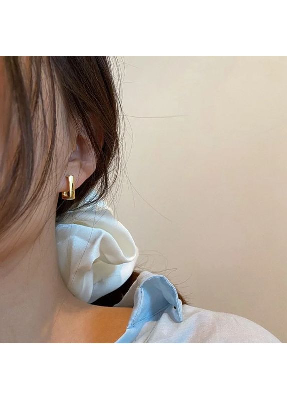 Сережки жіночі пусети / гвоздики квадратні золотисті No Brand (354818152)