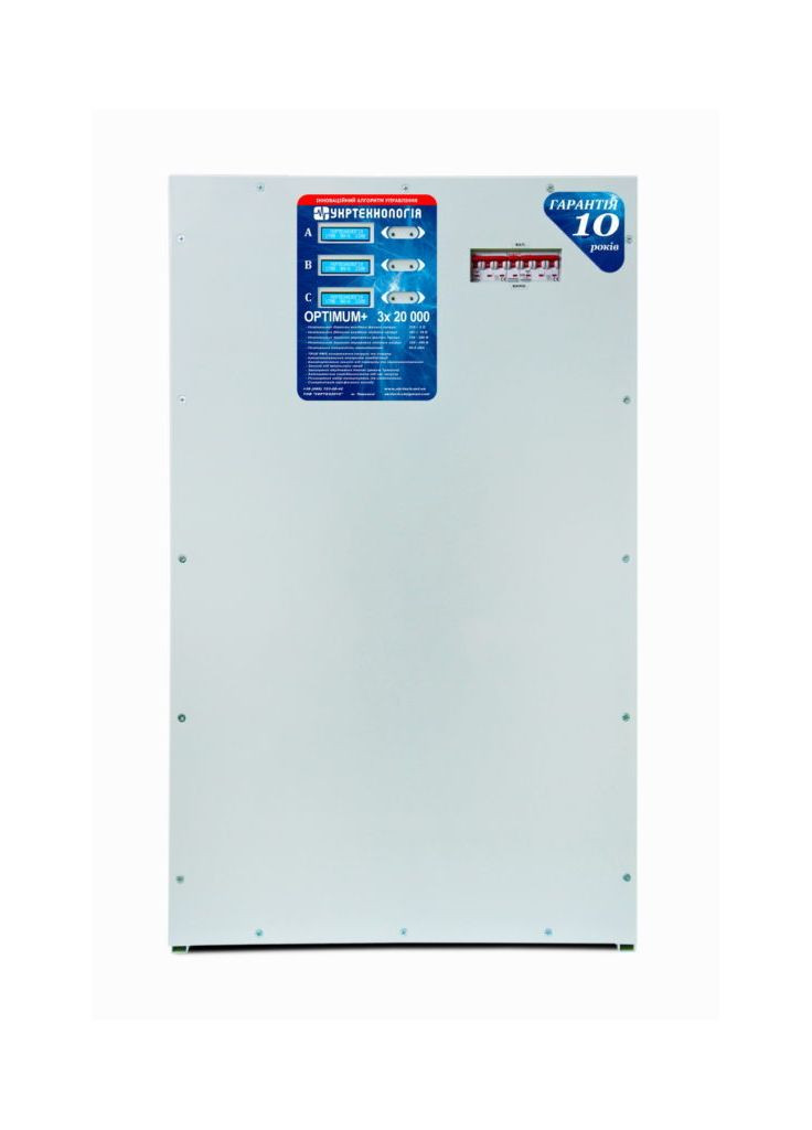 Стабілізатор напруги теристорний OPTIMUM 3х20 HV (60кВА) 220В, стабілізація 285÷520, 12 ступенів Укртехнологія (314833126)