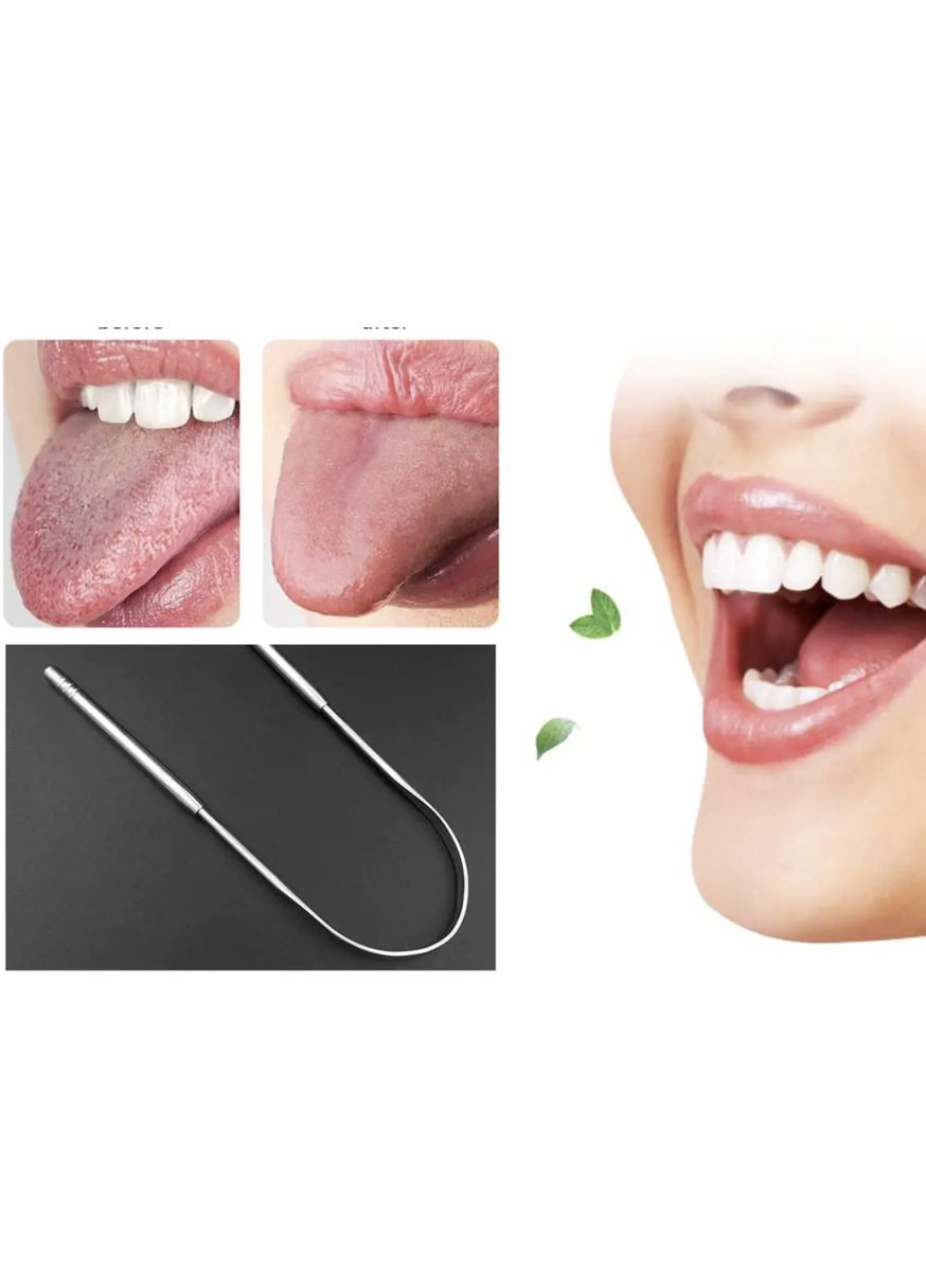 Медичний гігієнічний скребок для чищення язика з нержавіючої сталі 1 шт No Brand (315933210)