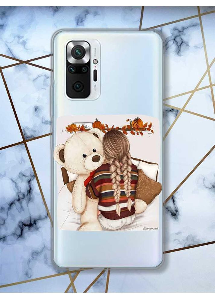 Прозорий чохол для Xiaomi Redmi Note 10 Pro/10 Pro Max:: Дівчинка з ведмедиком | принт 117 Creative (359485956)