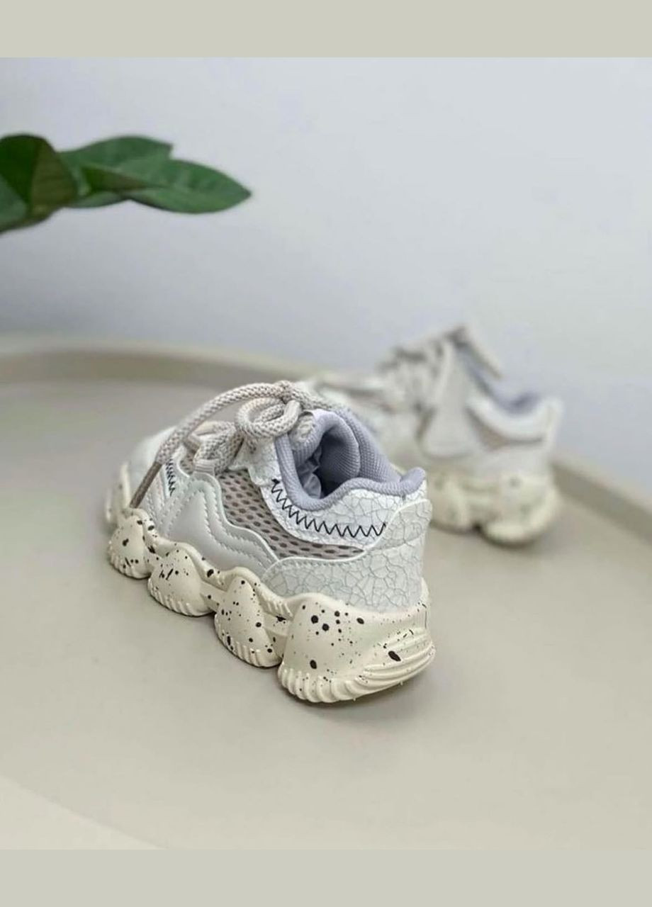 Сірі всесезонні дитячі кросівки білі 801 No Brand