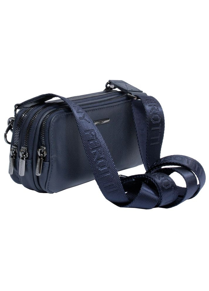 Синя шкіряна сумка-клатч на три відділення Newcontatto 6168 navy Tony Perotti (303829846)