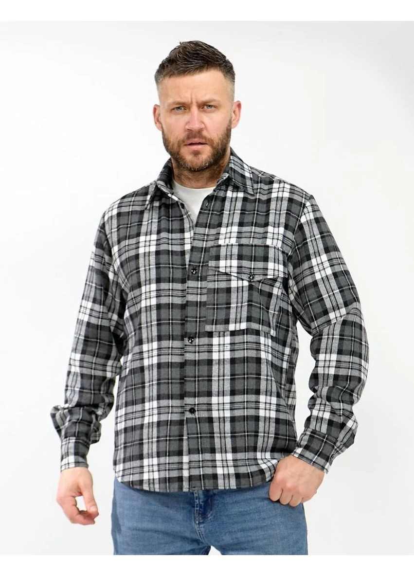 Черно-белая рубашка No Brand