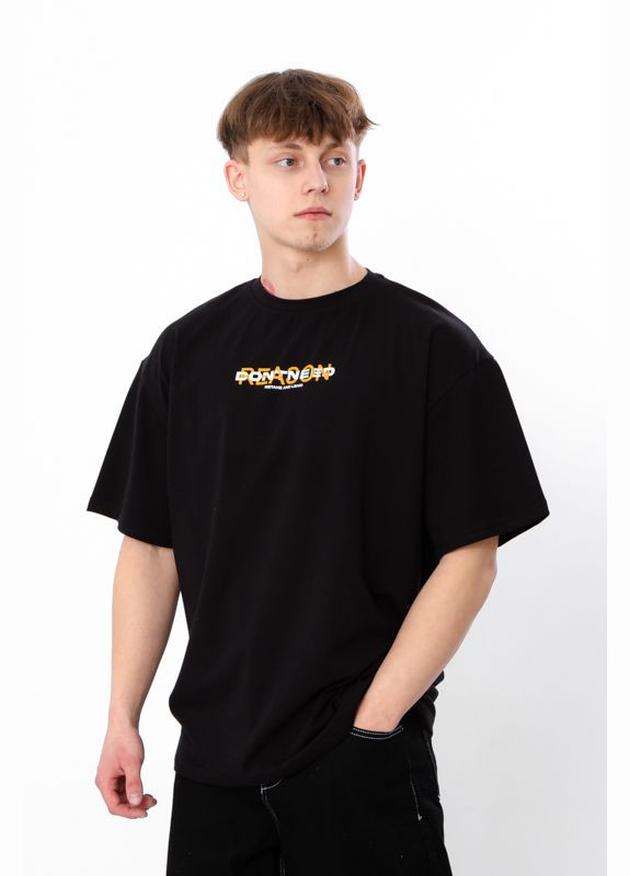Черная футболка мужская (оверсайз) (p-16797) Носи своє
