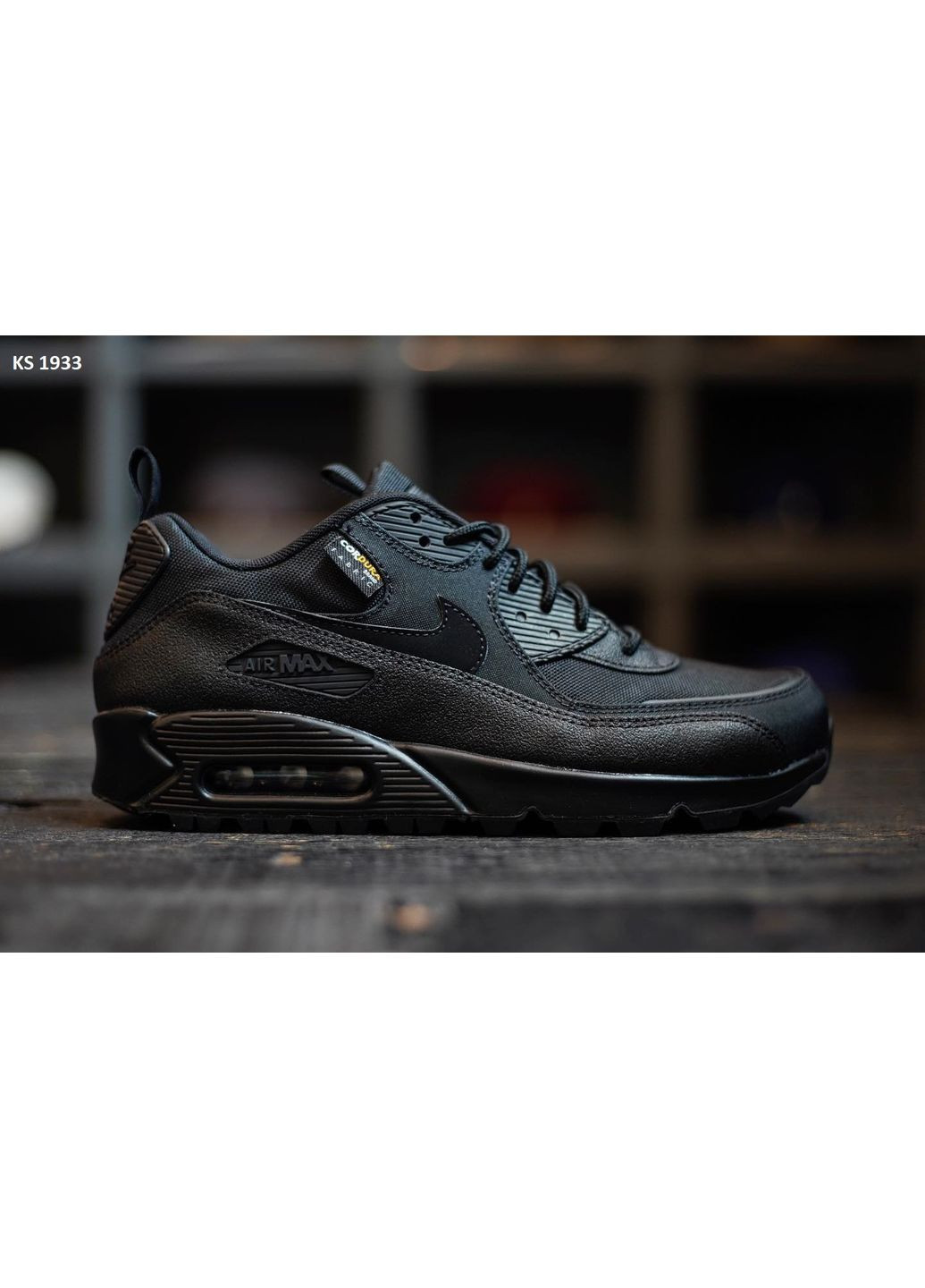 Черные демисезонные кроссовки мужские nike air max 90 surplus cordura black найк аир макс 90 No Brand
