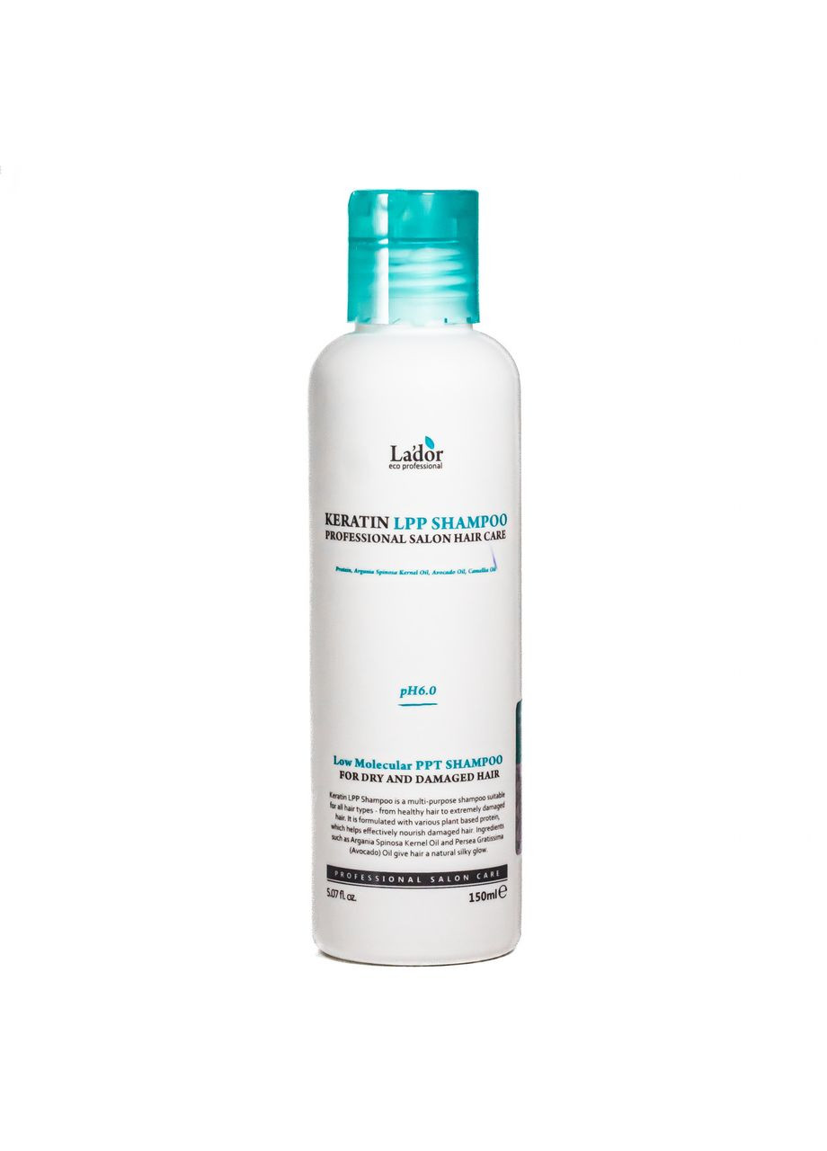 Бессульфатный шампунь для волос Keratin LPP Shampoo кератиновый 150 мл La'dor (317175159)