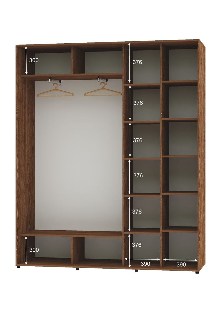 Шкаф-купе двухдверный 200*45*230 Дуб винтаж 2 двери ДСП Алекса (360475103)