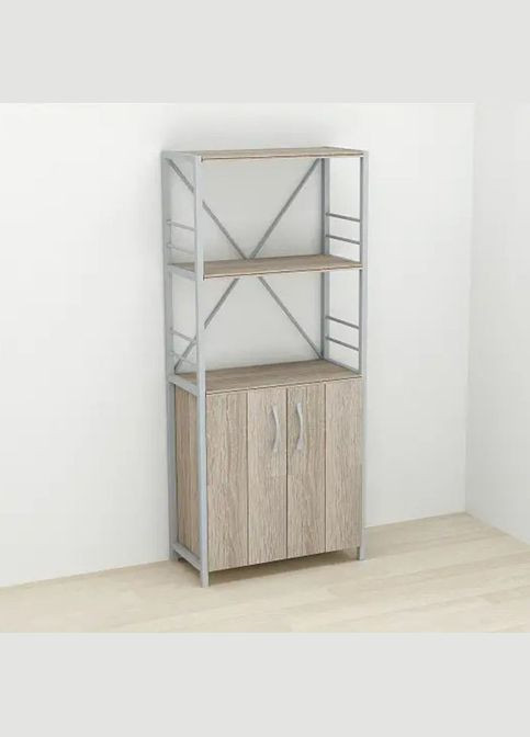 Етажерка 3/60 Серії Конект із тумбою 144x60x28 Сірий ДСП Сонома Трюфель (FRD-104460) Ferrum-decor (353500219)