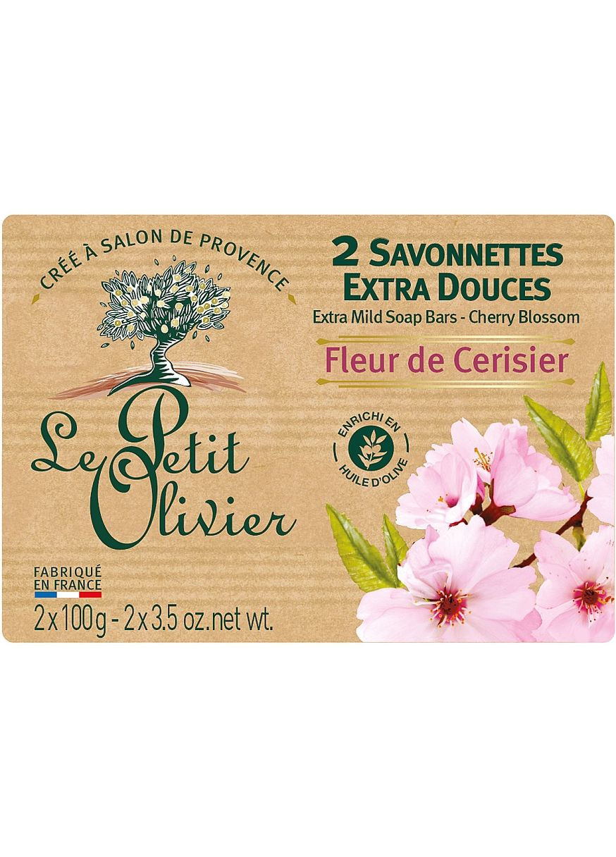 Экстраножное мыло с экстрактом вишневого цвета Vegetal Oils Soap Cherry Blossom 2x100g (149793-31022740) Le Petit Olivier (368632869)