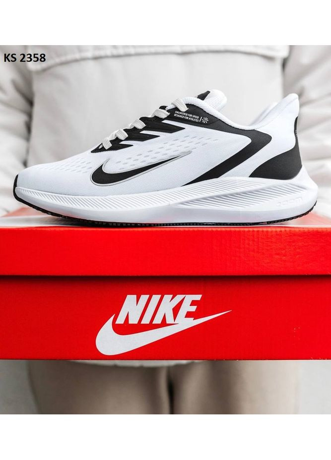 КРОСІВКИ ЖІНОЧІ NIKE AIR ZOOM WHITE BLACK НАЙК АІР ЗУМ No Brand чорні демісезони (367174975)