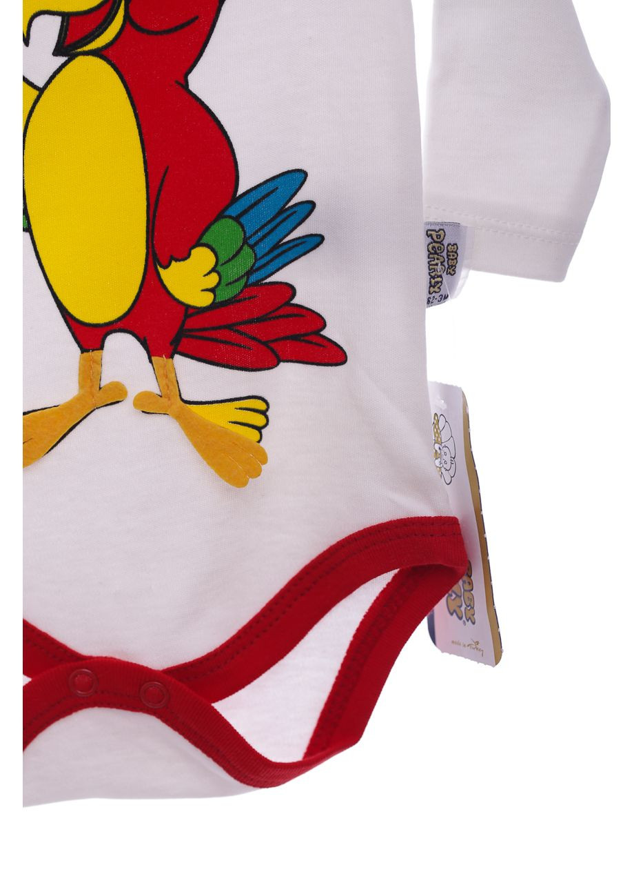 Красный демисезонный комплект боди, ползунки и шапочка попугай см (36917) BABYKROHA