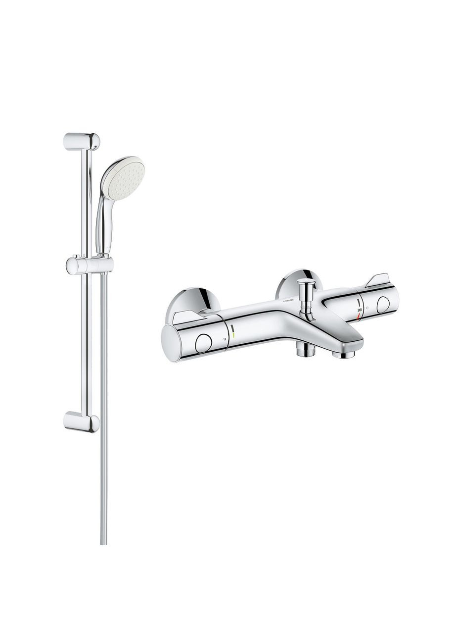 Смеситель для ванны Grohtherm 800 34567000 с душевым гарнитуром 27853001 (34567001) Grohe (368578528)