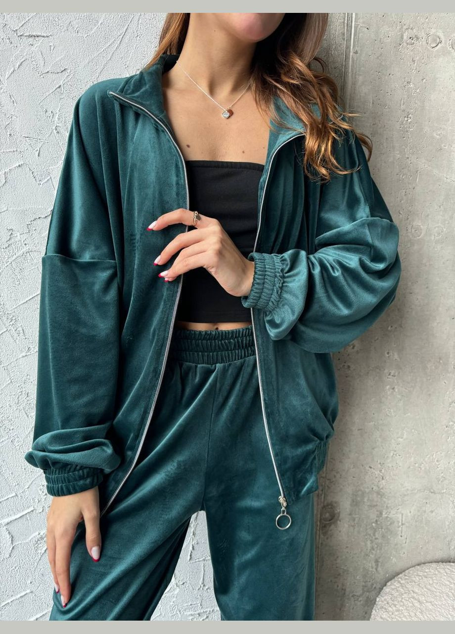 Жіночий якісний велюровий костюм на блискавці No Brand (322288898)
