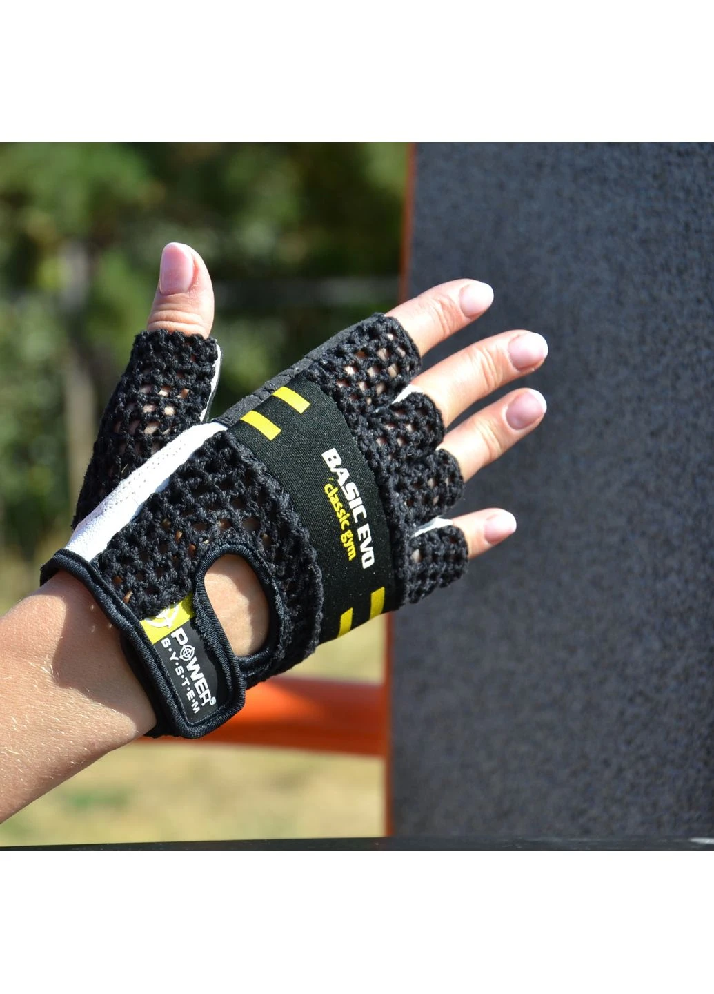 Рукавички для фітнесу PS-2100 Basic EVO Black/Yellow Line Power System (399250759)