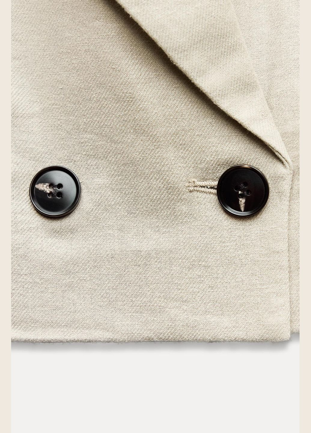 Песочный женский двобортный кроп жакет Zara - летний