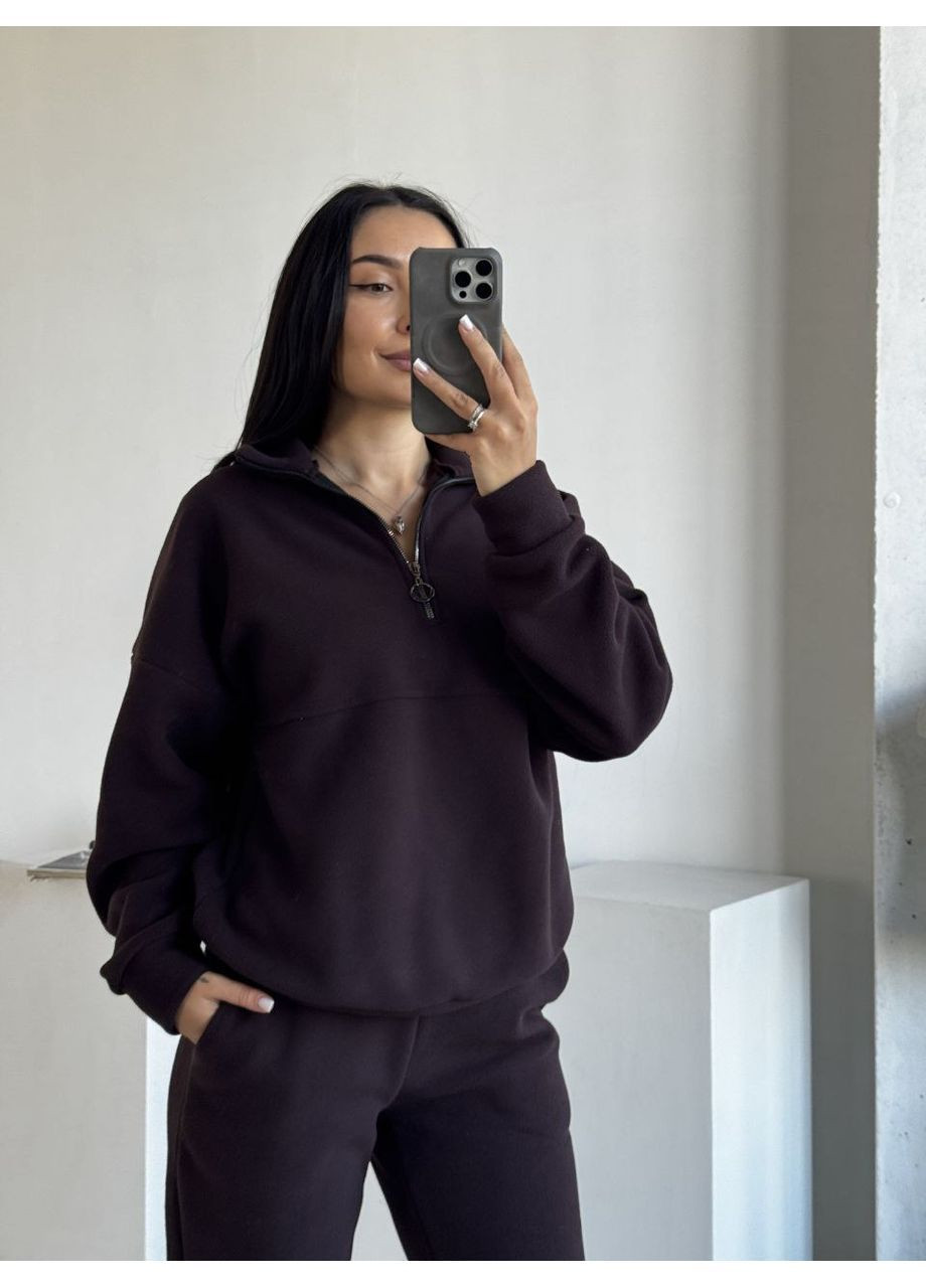 Женский флисовый костюм оверсайз,кофта и брюки с кантиком,турецкий флис Полар Україна (365957270)