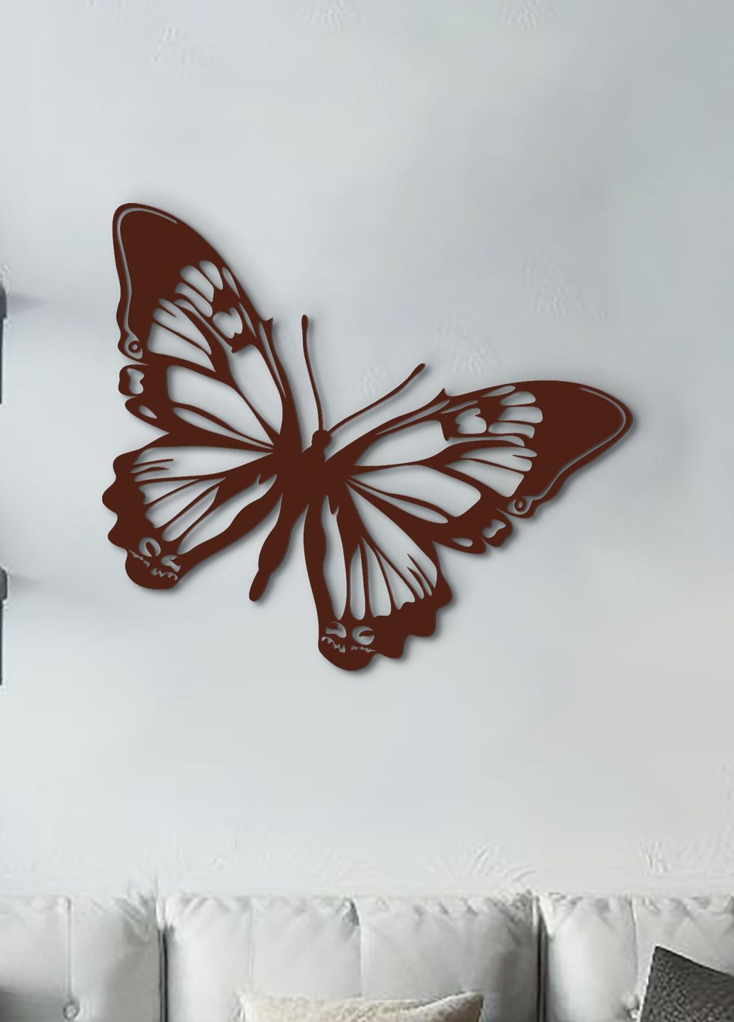 Настінний декор для дому, декоративне панно з дерева "Великий метелик", оригінальний подарунок 40х45 см Woodyard (292111996)