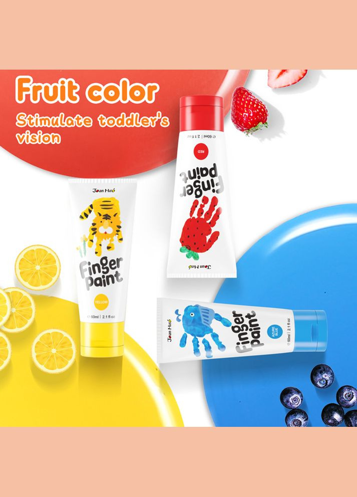 Дитячі пальчикові фарби 6 кольорів по 60 мл (JA91142) Jar Melo (dityachi-palchikovi-farbi-jar-melo-6-koloriv-po-60-ml-ja91142) (316037462)