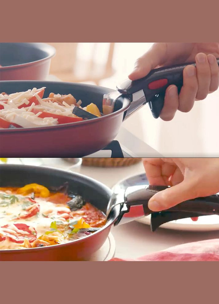 Универсальный набор Ingenio IH Loire Red Unlimited, 9 предметов с 6-слойным титановым покрытием Titanium 6Х Tefal (360654827)