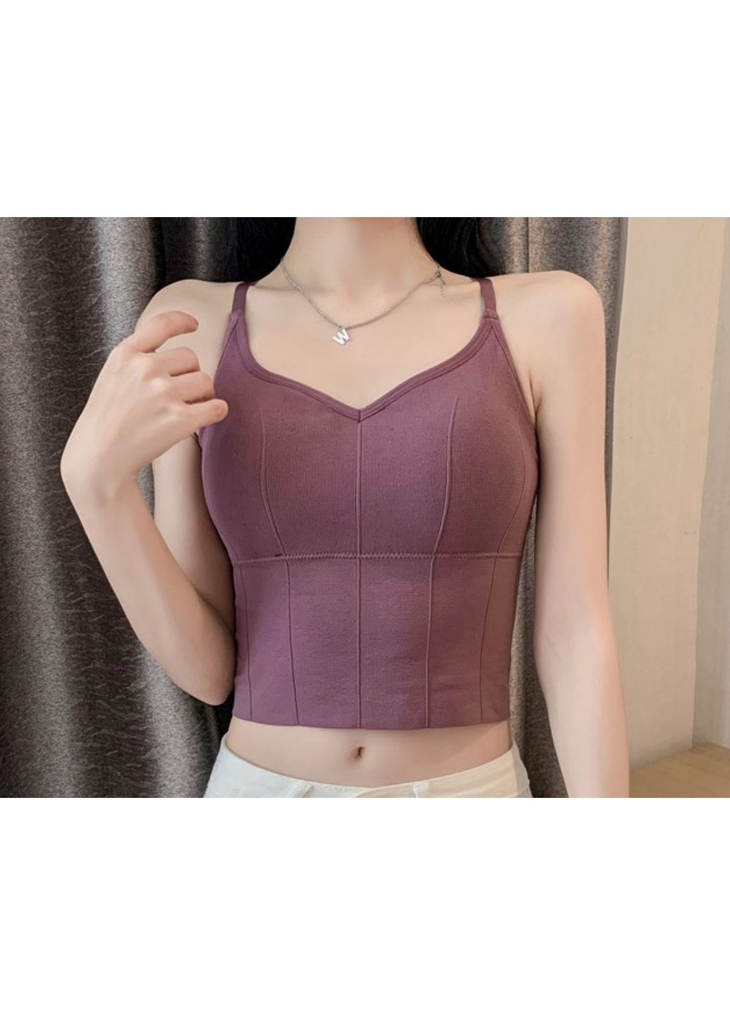 Топ-бюстгальтер з V-подібним вирізом і відкритою спиною M No Brand (370441950)