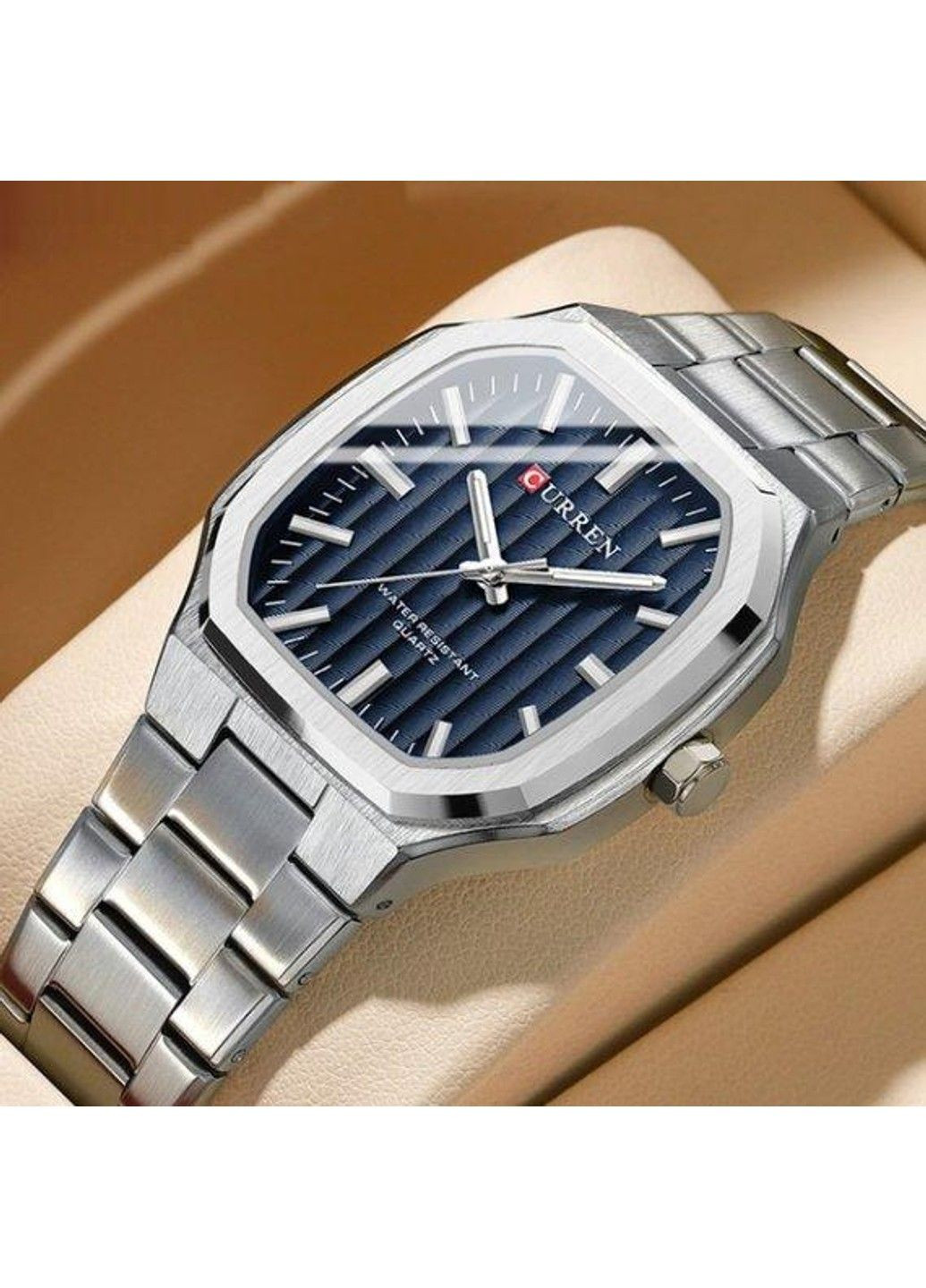 Часы мужские наручные Quadro (Серебристые) Curren (314483553)