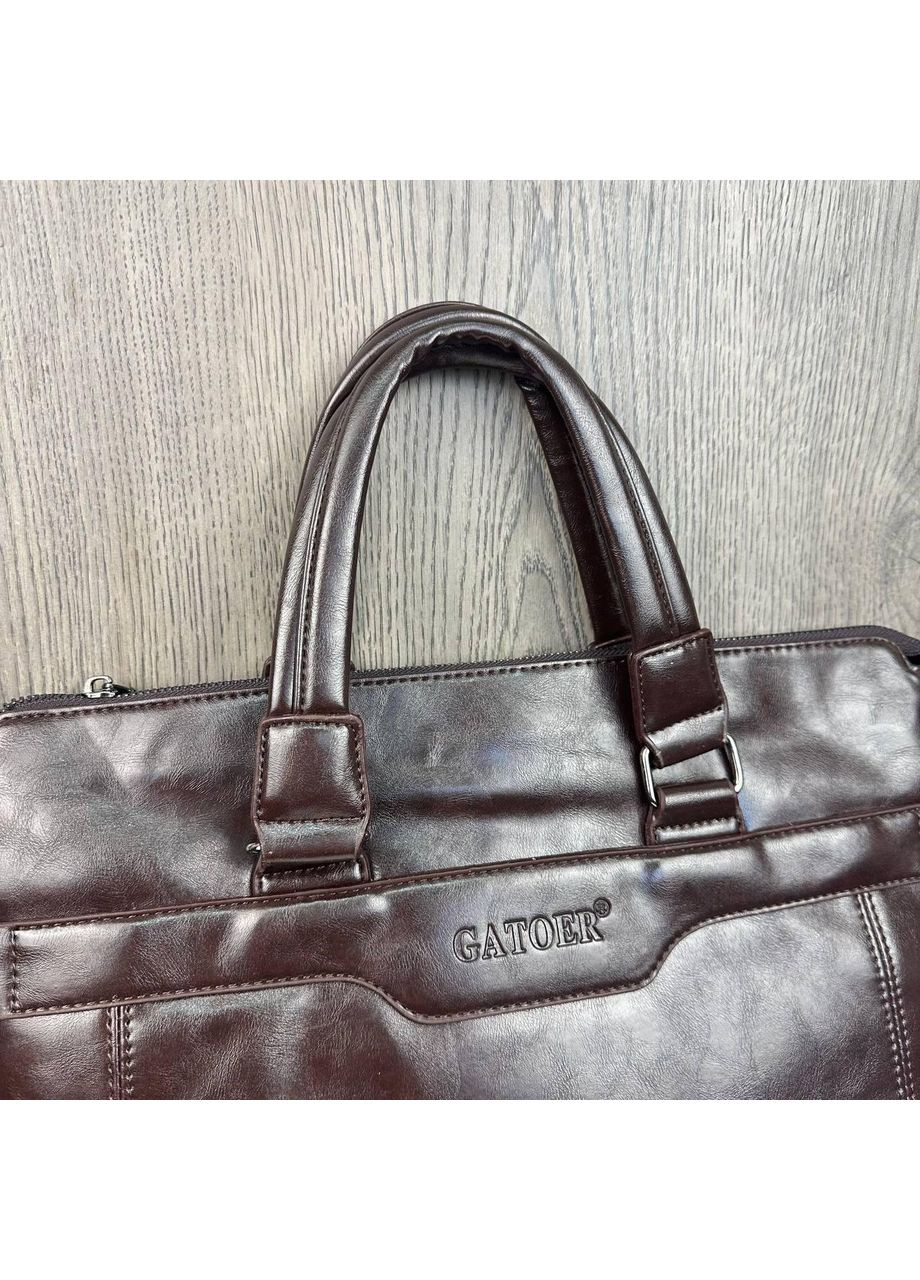 Портфель діловий Gatoer темно-коричневий унісекс для документів та ноутбука сумка для роботи ProDobro (363135857)