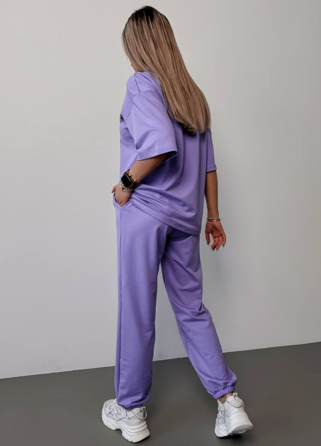 Базовий повсякденний оверсайз костюм двійка з накатом: футболка + джогери Tik-Tak (325401590)