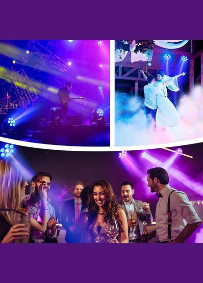 DJ-710, 7 потужних LED RGB, cвітломузика з пультом, лазерний диско проектор 540° Energolux (319210647)