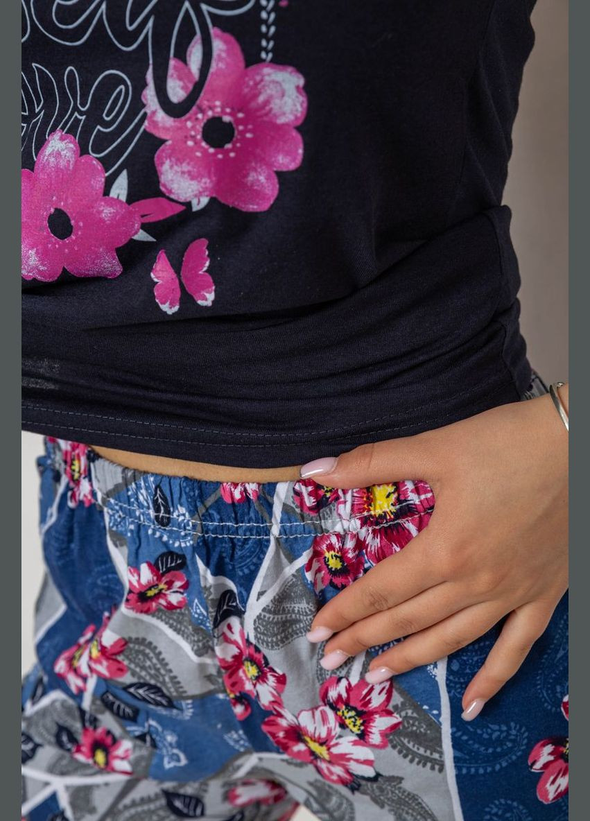 Темно-синяя пижама женская с принтом Ager 243R3050