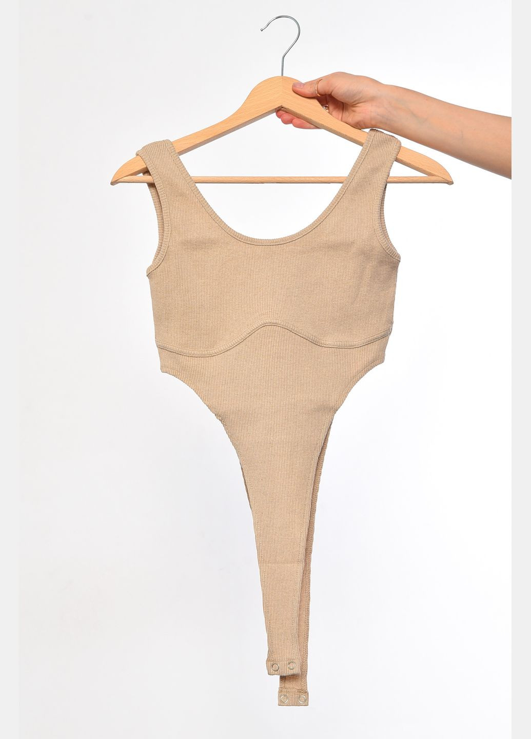 Боди женское однотонное серого цвета Let's Shop (298414241)