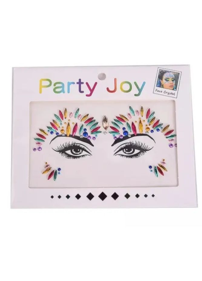 Стрази для обличчя самоклейні маскарадні one size різнобарвний No Brand (362267927)