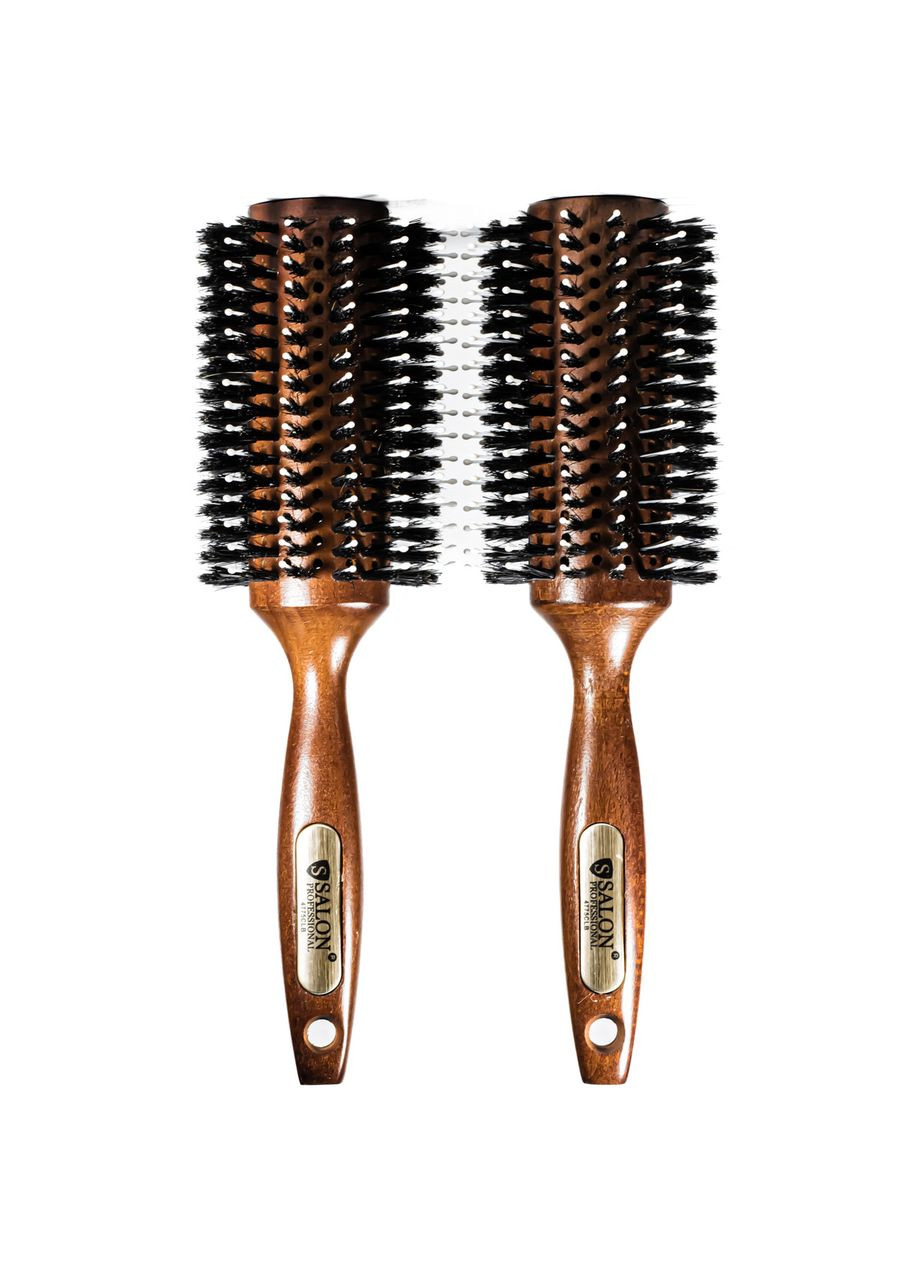 Щітка-брашинг для волосся дерев'яна кругла 4775 CLB Salon Professional (302728641)