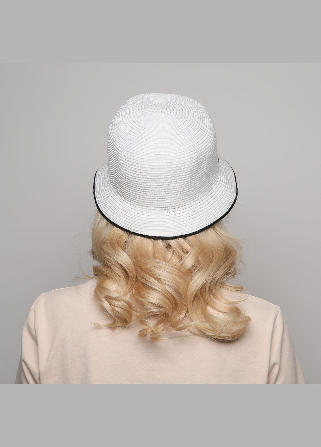 Шляпа клош женская хлопок белая SABRINA LuckyLOOK 060-600 (289478350)
