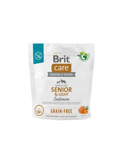 Сухий корм Dog Grain-free Senior & Light для старіючих собак, беззерновий з лососем, 1 кг (*) Brit Care (323219489)