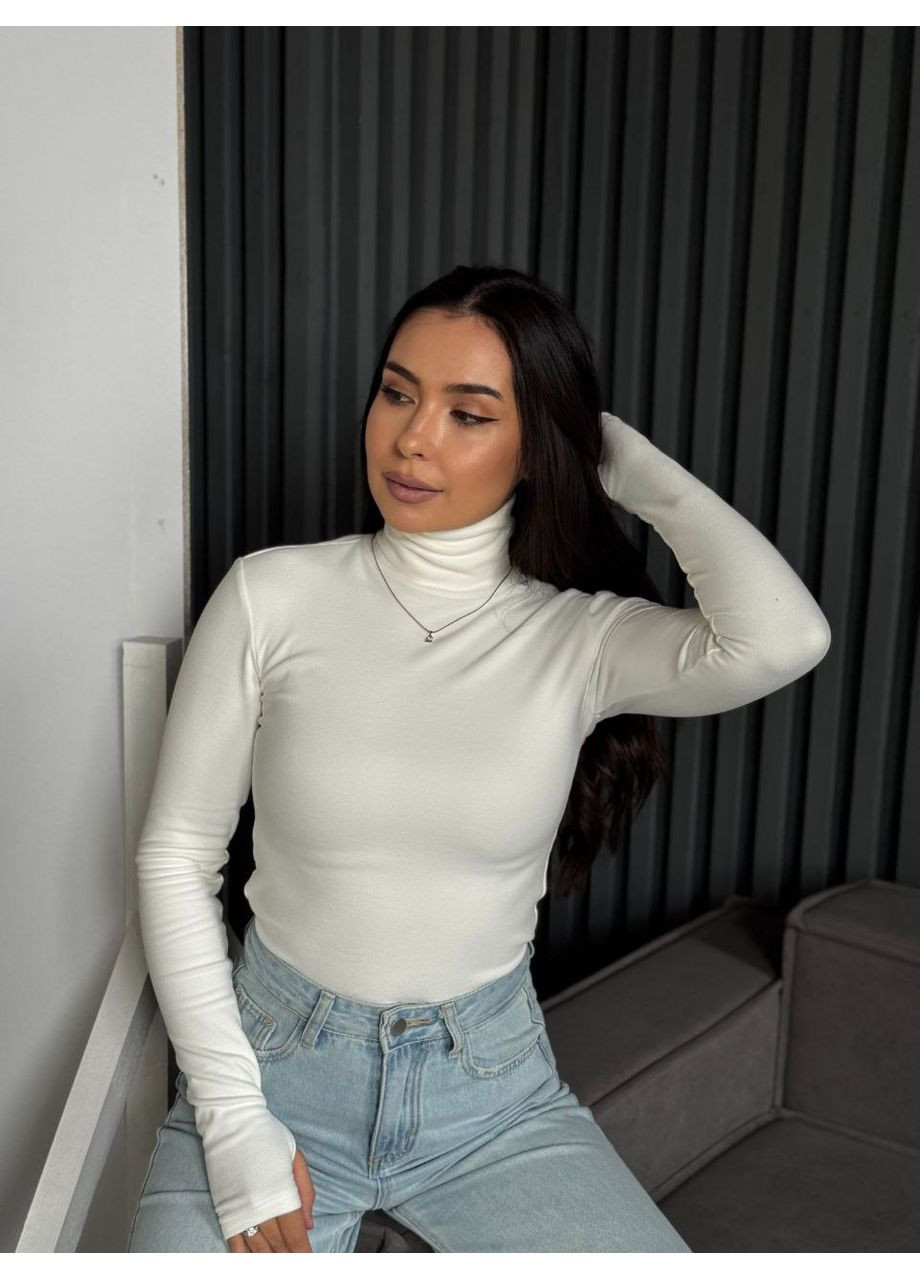 Молочный демисезонный женский термогольф молочного цвета 35385 Fashion