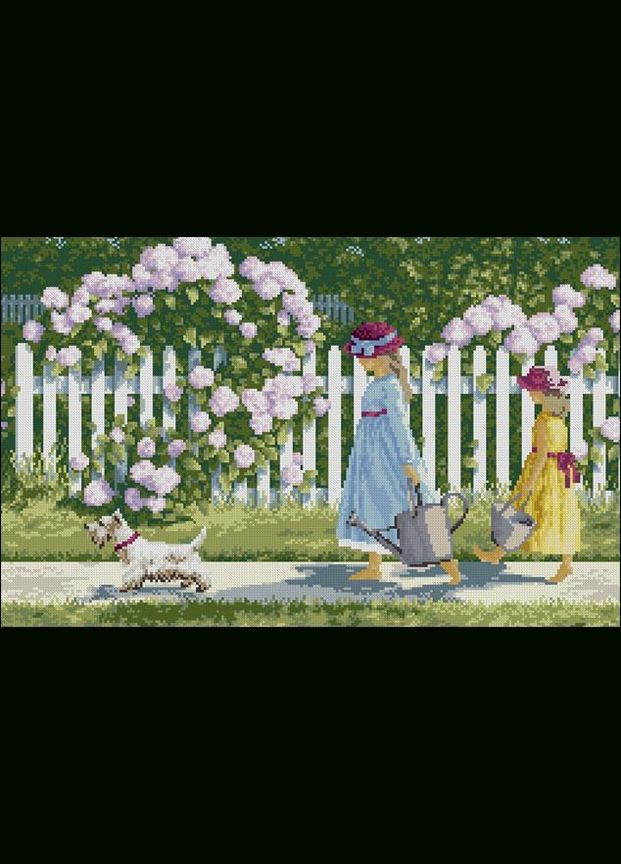 Набор для вышивки крестиком. Размер: 39*24 см. Цветочная тропа Лоскуток (315360321)