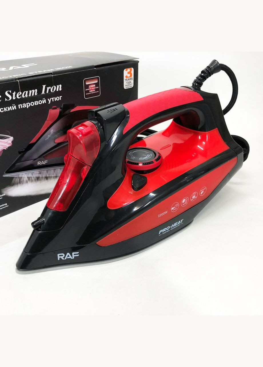 Праска з керамічною підошвою R.1233 потужність 2200Вт 320 мл. Колір: червоний RAF (364663914)