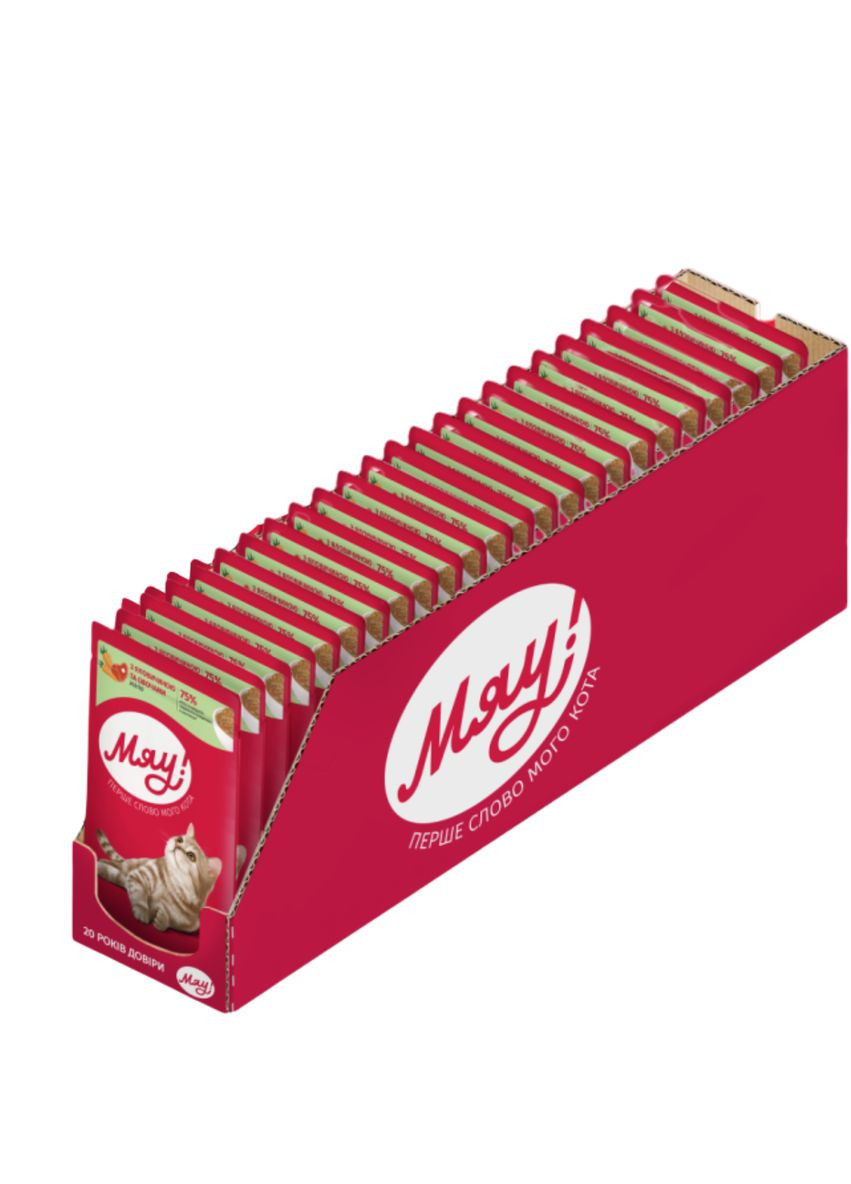 Влажный корм для котов Мяу желе с говядиной и овощами 85 г x 24 шт B2240801 Мяу! (333380184)