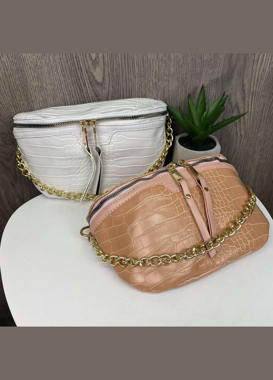 Женская сумка слинг змеиная, Бананка сумка для девушки, мини сумочка на грудь под рептилию Темный No Brand (334729697)